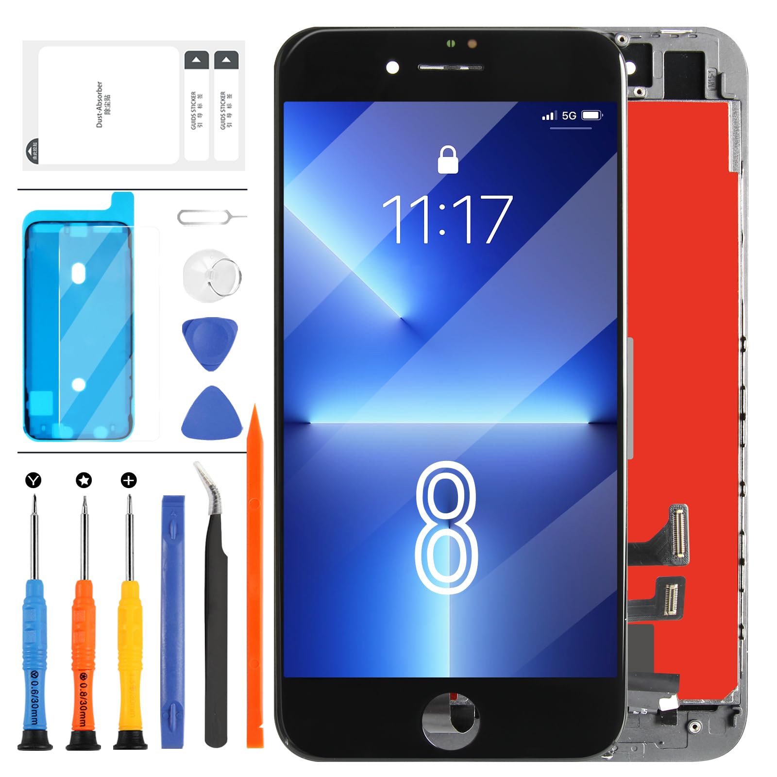Amazon.com: for iPhone 8/SE 2020 Screen Replacement Black 4.7 Inch